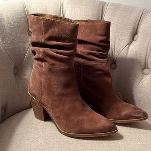 Matisse Leather Scrunched Boots with Manmade Outsoles